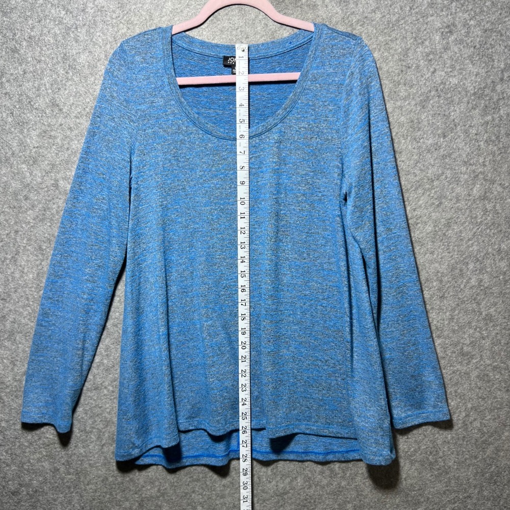 Jones New York Blue Space Dye Scoop Neck Long Sleeve Top Womens Large L Pullover - Picture 4 of 6